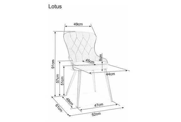 Крісло LOTUS Velvet Signal Чорний жива фотографія