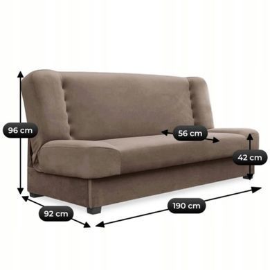 Диван розкладний PIANO Mebel Elite 190 Бежевий/велюр