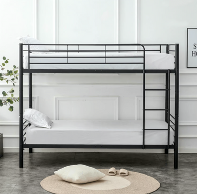 Двухъярусная кровать MEBEL ELITE RODEZ 90x200 см Черный реальная фотография