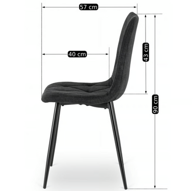 Стілець ROBIN 2 Velvet Mebel Elite, Чорний жива фотографія