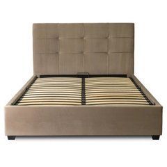 Кровать TINGA Mebel Elite 160x200 Велюр Бежевый реальная фотография