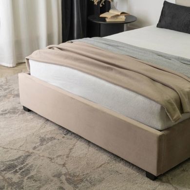 Ліжко TINGA Mebel Elite 160x200 Велюр Бежевий жива фотографія