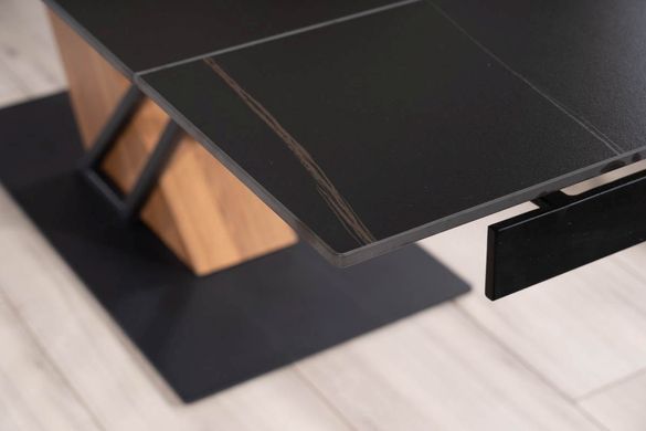 Стіл Обідній GENESIS Signal 180(240)X90 Чорний Мармур / Чорний / Ясен жива фотографія