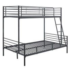 Молодіжне двоярусне ліжко 2в1 TRES Mebel Elite 90x200 Black жива фотографія