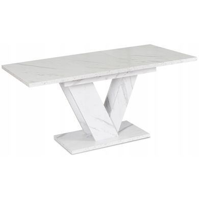 Стол раскладной MEBEL ELITE CLARK 120(160)х80 см Белый мрамор реальная фотография