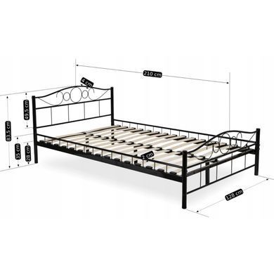 Ліжко металеве 120x200 см MEBEL ELITE GRIFFIN Чорний жива фотографія