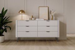Комод Perfect Home Ланте / Lante з 6 шухлядами і чорними ніжками 6S/163 Білий жива фотографія