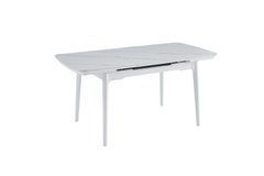 Стіл Обідній ASKOLD CERAMIC Snow white Matt (White leg) Bjorn 140(180)х80 Білий Ефект Мармуру жива фотографія