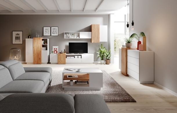 Комод Perfect Home 3Д / 3D 3-дверный 3D/110 Белый/дуб золотой крафт реальная фотография