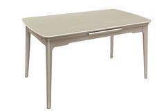 Стіл Обідній ASKOLD CERAMIC Mia White Matt+ Cocoa leg Bjorn 140(180)х80 Беж Ефект Мармуру жива фотографія
