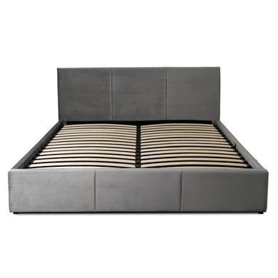 Кровать двуспальная бархатная MEBEL ELITE ALISSON Velvet 140x200 Серый реальная фотография