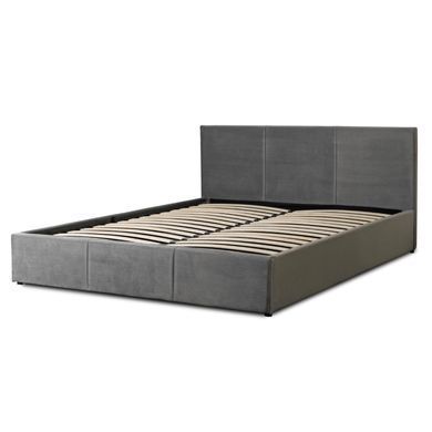 Кровать двуспальная бархатная MEBEL ELITE ALISSON Velvet 140x200 Серый реальная фотография
