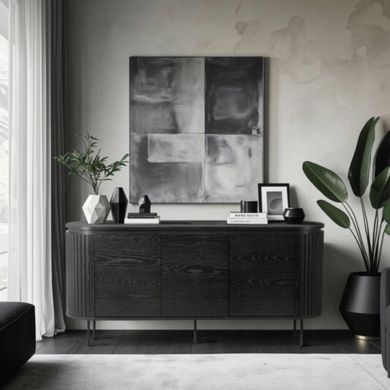 Комод трехдверный BECK Mebel Elite 160 Черный реальная фотография
