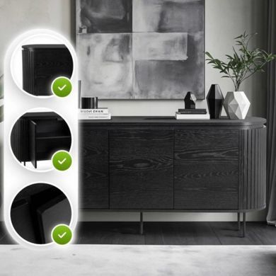 Комод трехдверный BECK Mebel Elite 160 Черный реальная фотография