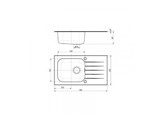 Кухонна мийка Genesis VITRO 20 Alveus 78x43,5x18,7 Чорний