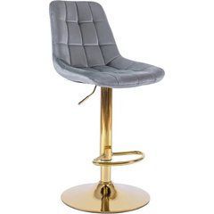 Барный стул ARCOS Velvet Mebel Elite серый / золотой реальная фотография