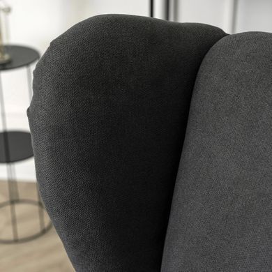 Крісло м'яке оксамитове з підставкою для ніг MEBEL ELITE EVAN 2 Темно Сірий