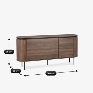 Комод с тремя дверями BECK Mebel Elite 160 Орех реальная фотография