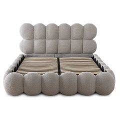 Кровать с контейнером ANKARA Grey Boucle 160x200 Серый реальная фотография
