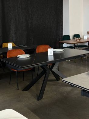 Стол раскладной SWANK LOFTY BLACK Concepto 180(260)x90 Керамика Черный реальная фотография