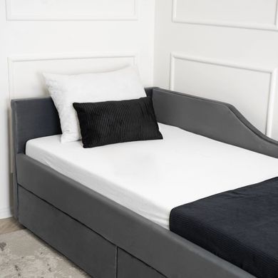 Ліжко оксамитове MEBEL ELITE JONAS Velvet 90x200 Беж жива фотографія