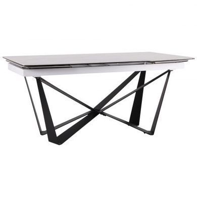 Стіл розкладний Vincent black AMF 160(240)X90 сeramics Tatuario bianco жива фотографія