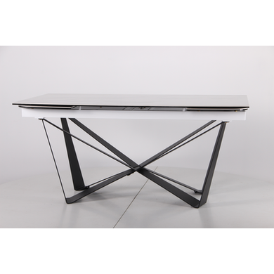 Стіл розкладний Vincent black AMF 160(240)X90 сeramics Tatuario bianco жива фотографія