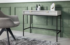 Стіл туалетний Perfect Home Нова / Nova з 2 шухлядами та чорними ніжками T104 Сірий жива фотографія