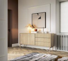 Комод Perfect Home Таво / Tavo 2D3S/187 2-дверний з 3 шухлядами Дуб кремона жива фотографія