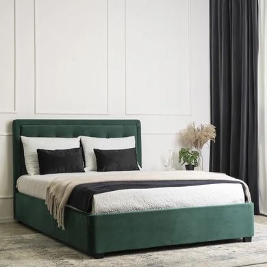 Ліжко CROS Velvet Mebel Elite 140x200 см Зелений жива фотографія