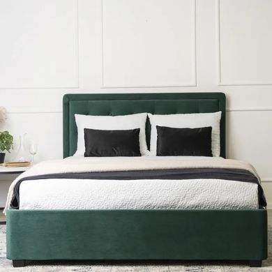 Ліжко CROS Velvet Mebel Elite 140x200 см Зелений жива фотографія