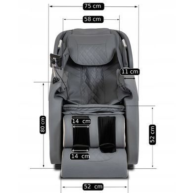 Масажне крісло MEBEL ELITE SX ULTRA PRO екошкіра Сірий