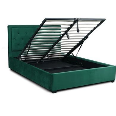 Ліжко CROS Velvet Mebel Elite 140x200 см Зелений жива фотографія