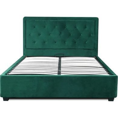 Ліжко CROS Velvet Mebel Elite 140x200 см Зелений жива фотографія