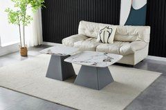 Столик журнальний DANTON PP White Glossy Bjorn 80x80 Білий Еффект Мармуру жива фотографія