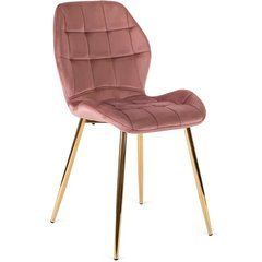 Стул LUCKY Velvet Mebel Elite Розовый / Золотой реальная фотография