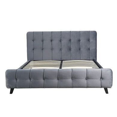 Кровать LINO Velvet Mebel Elite 160x200 см Серый реальная фотография