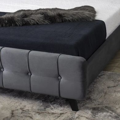 Кровать LINO Velvet Mebel Elite 160x200 см Серый реальная фотография