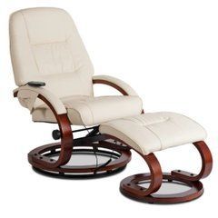 Массажное кресло с подставкой для ног CANO Mebel Elite Бежевое