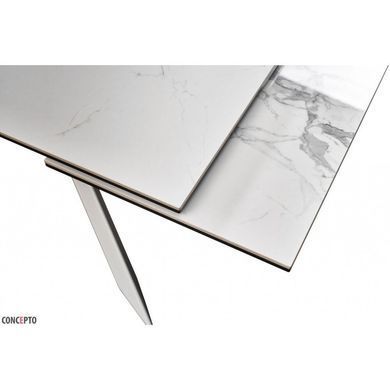 Стіл Обідній GRACIO CARRARA WHITE КЕРАМІКА 160-240 см Concepto Білий повністю / White жива фотографія