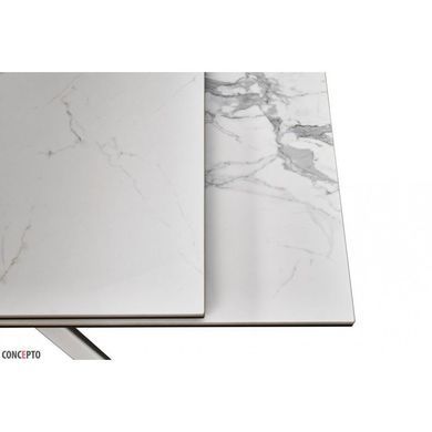 Стіл Обідній GRACIO CARRARA WHITE КЕРАМІКА 160-240 см Concepto Білий повністю / White жива фотографія