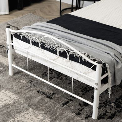 Ліжко металеве GRIFFIN MEBEL ELITE GRIFFIN 90x200 Білий жива фотографія