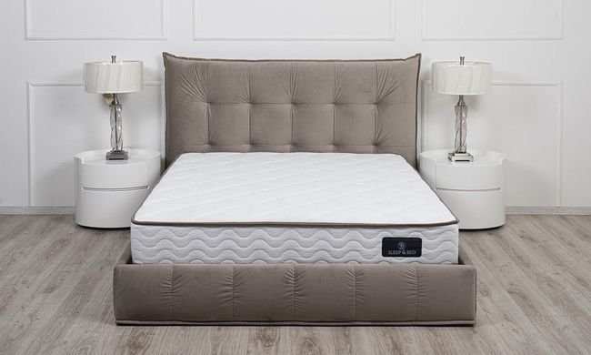 Кровать ТЕАНА Velvet Prestol 180x200 Беж реальная фотография