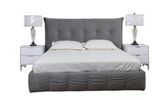Кровать ТЕАНА Velvet Prestol 180x200 Серый реальная фотография