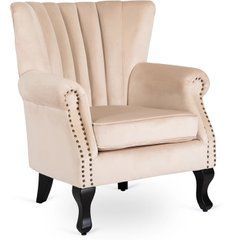 Крісло м'яке оксамитове MEBEL ELITE MALLO Velvet Беж