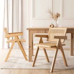 Ажурний стілець MADERA Mebel Elite Дуб / Бежевий жива фотографія