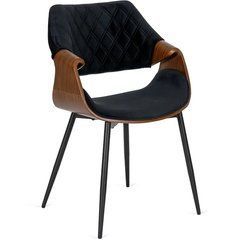 Стул DAKOTA Velvet Mebel Elite черный / ореховый реальная фотография
