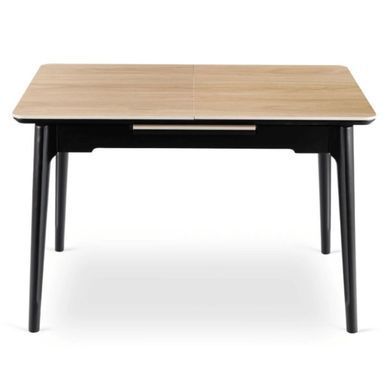Керамічний стіл SAMER Mebel Elite 138(178)х80 Дуб/Чорний жива фотографія