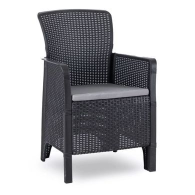 Набір садових меблів MEBEL ELITE FRESNO (2 крісла + столик) Чорний