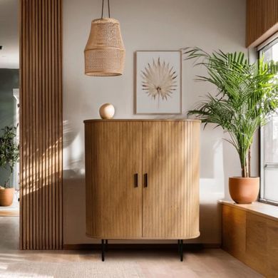 Комод MEBEL ELITE дводверний висувний 100 см TRISH Дуб жива фотографія